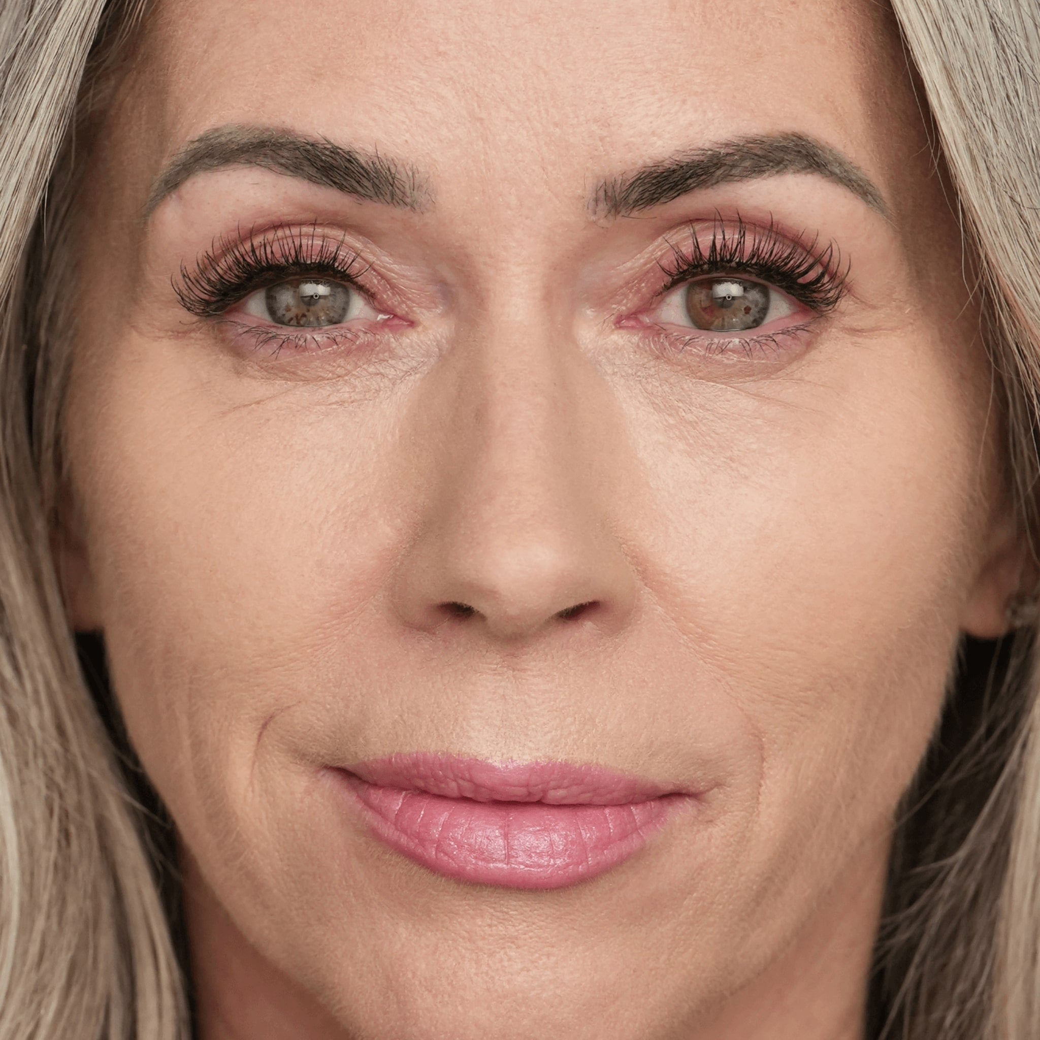 Close up of a woman's face and skin