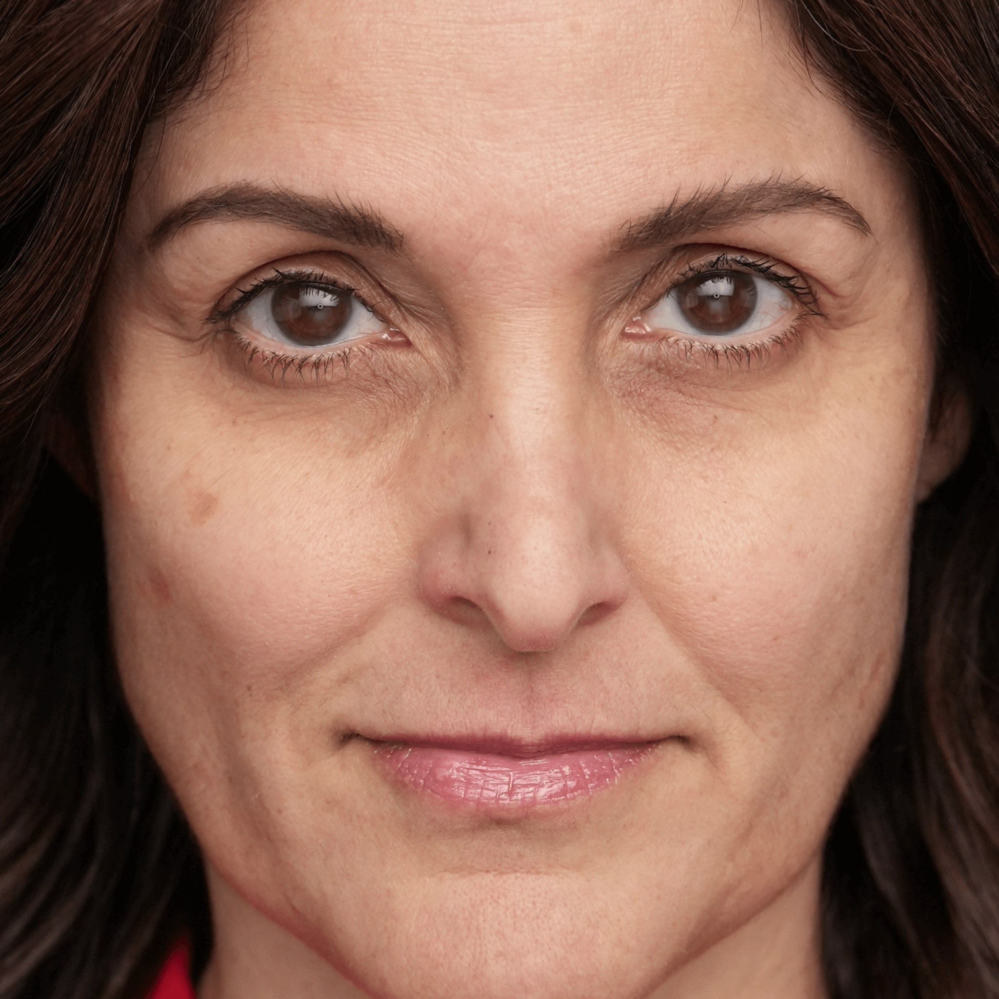 Close up of a woman's face and skin