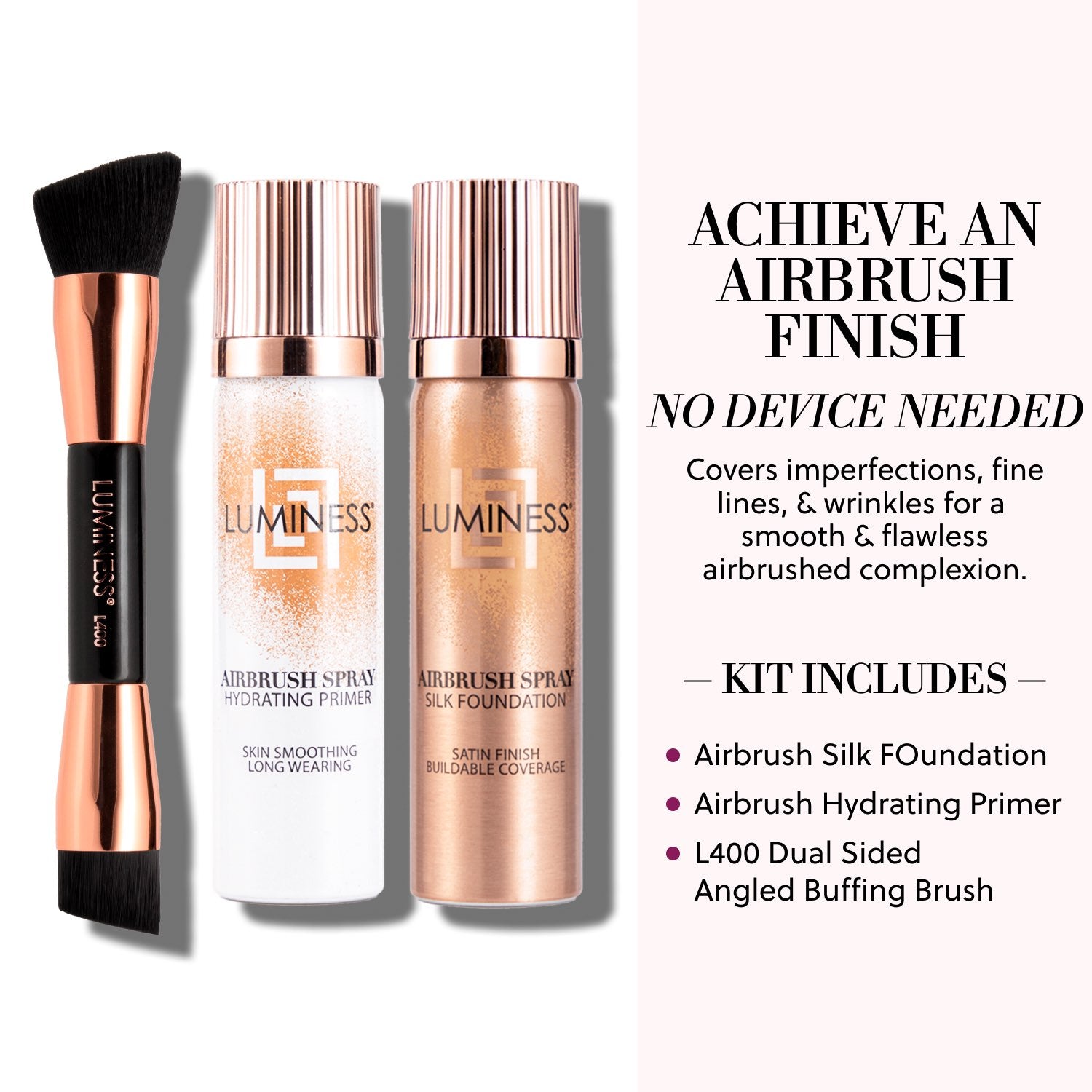 Get Airbrush Spray Silk Foundation Starter Kit – LUMINESS