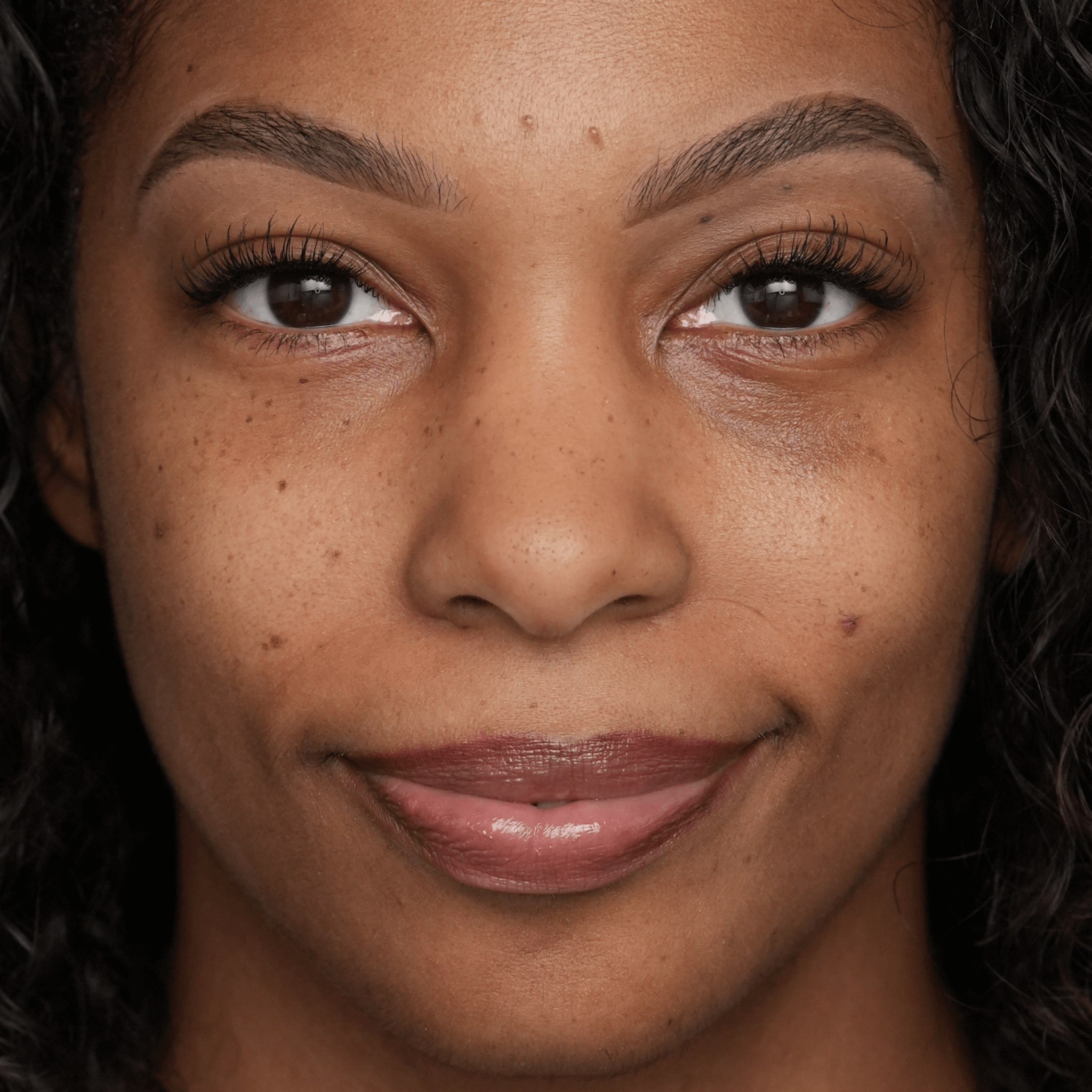 Close up of a woman's face and skin